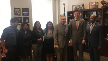 Chancellor May visited the Capitol with several current students to encourage elected officials to support UC Davis. 